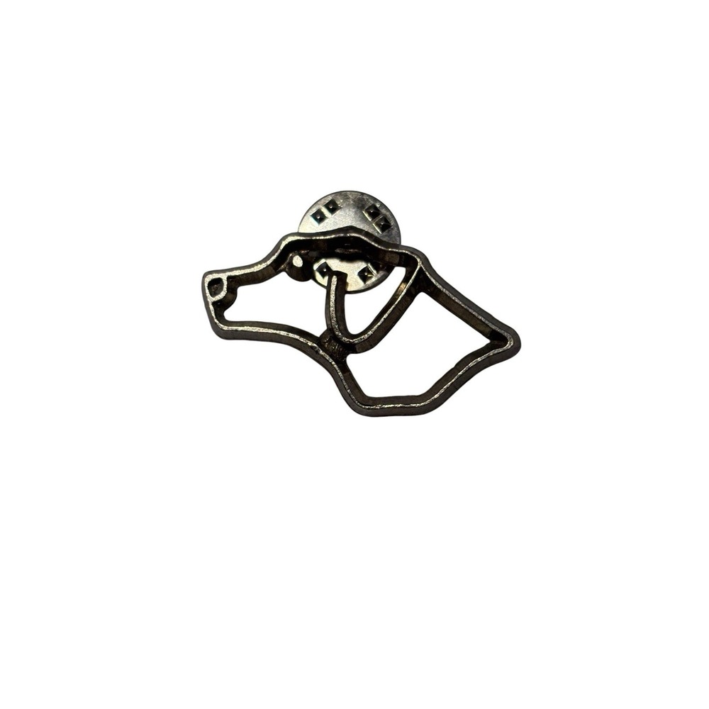 Vintage Pewter Ann Clark 1999 Mendon Vermont Dog Head Silhouette Brooch Pin